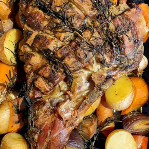 Whole Roast Leg Of Lamb With Veg For 5 People